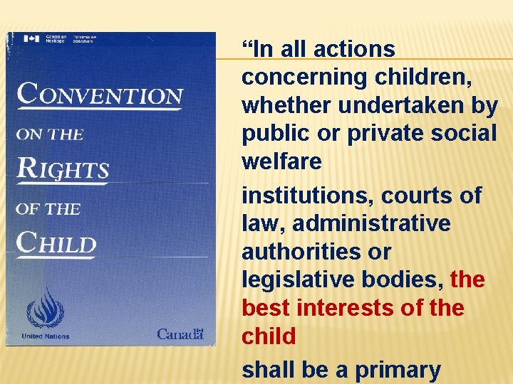 “In all actions concerning children, whether undertaken by public or private social welfare institutions,
