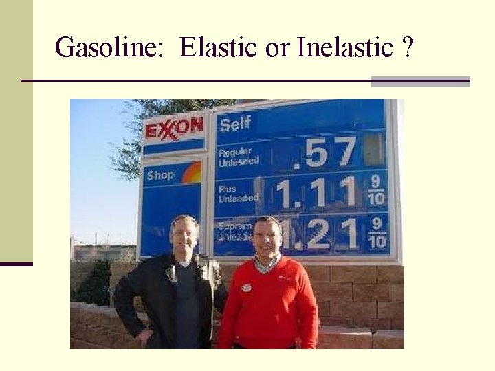 Gasoline: Elastic or Inelastic ? 