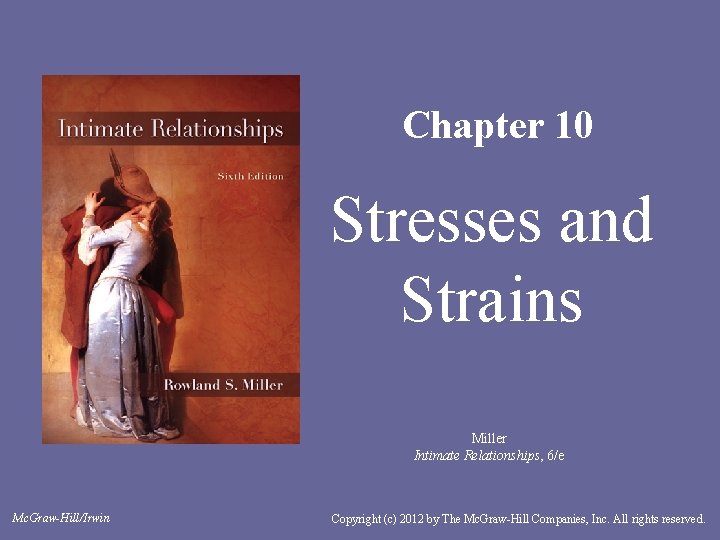 Chapter 10 Stresses and Strains Miller Intimate Relationships, 6/e Mc. Graw-Hill/Irwin Copyright (c) 2012