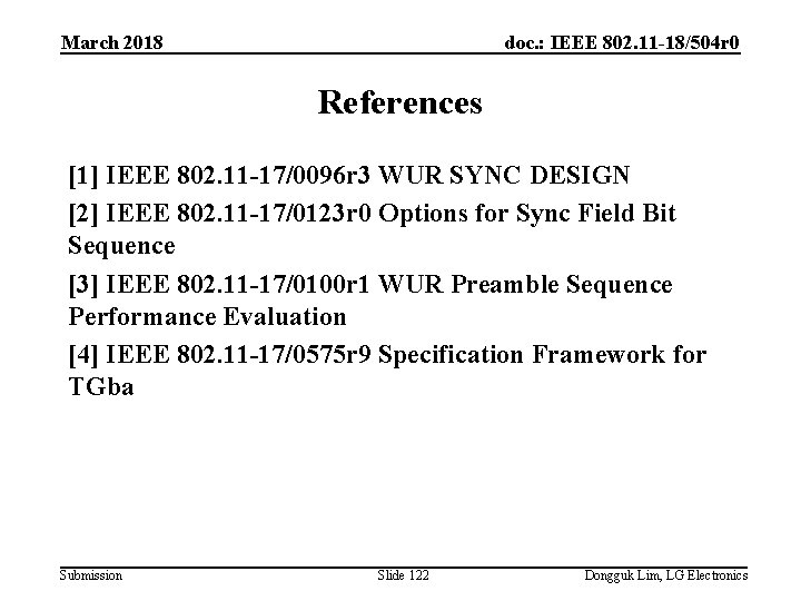 March 2018 doc. : IEEE 802. 11 -18/504 r 0 References [1] IEEE 802.