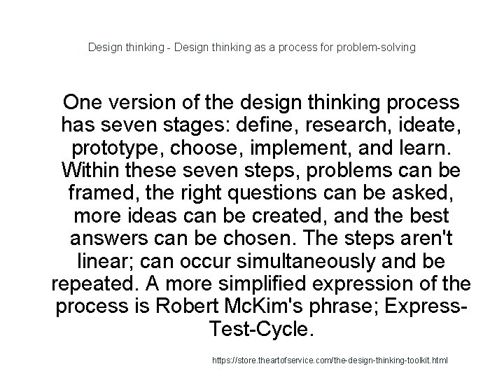 Design thinking - Design thinking as a process for problem-solving 1 One version of