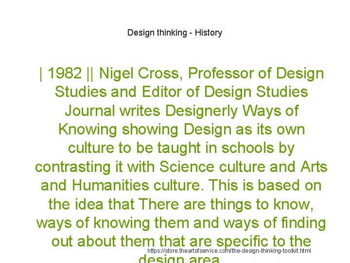 Design thinking - History 1 | 1982 || Nigel Cross, Professor of Design Studies