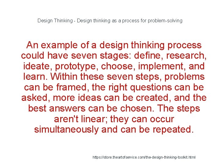 Design Thinking - Design thinking as a process for problem-solving 1 An example of