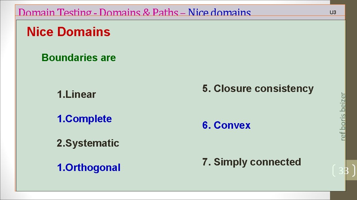 Domain Testing - Domains & Paths – Nice domains U 3 Nice Domains 1.
