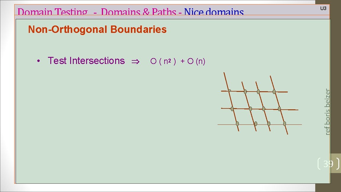 Domain Testing - Domains & Paths - Nice domains U 3 Non-Orthogonal Boundaries O