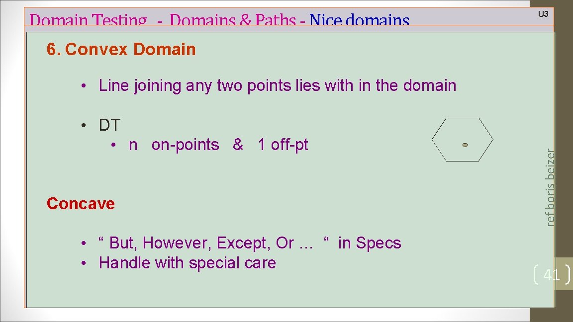 Domain Testing - Domains & Paths - Nice domains U 3 6. Convex Domain