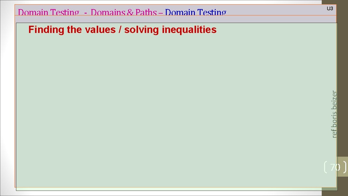 Domain Testing - Domains & Paths – Domain Testing U 3 ref boris beizer