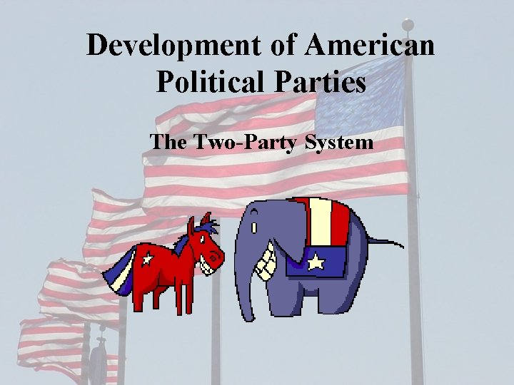 Development of American Political Parties The Two-Party System 