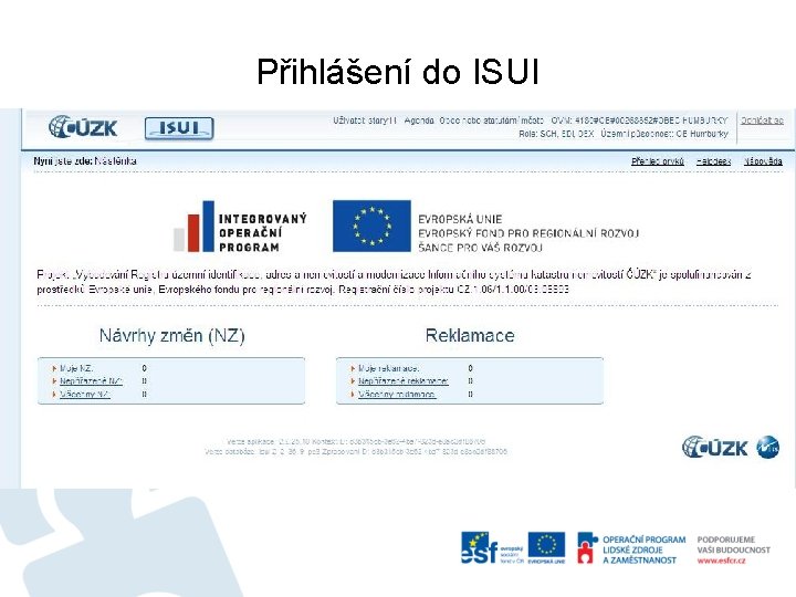 Přihlášení do ISUI 