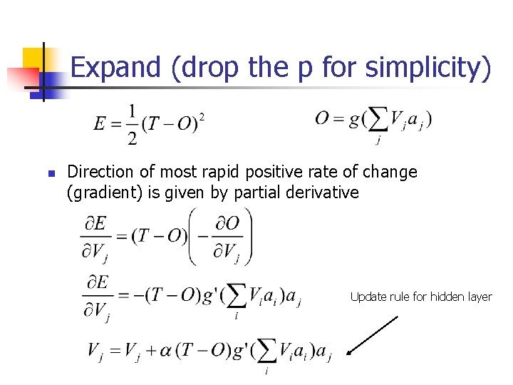 Expand (drop the p for simplicity) n Direction of most rapid positive rate of