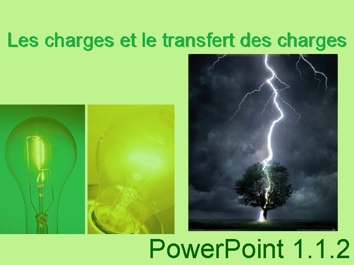 Les charges et le transfert des charges Power. Point 1. 1. 2 