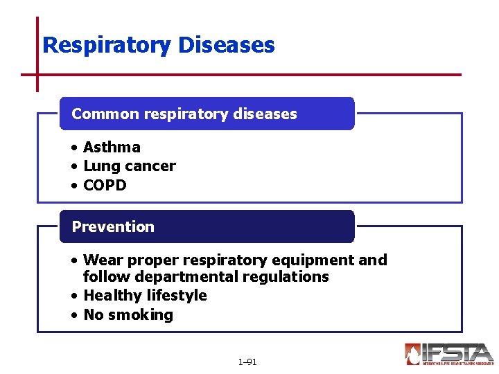 Respiratory Diseases Common respiratory diseases • Asthma • Lung cancer • COPD Prevention •