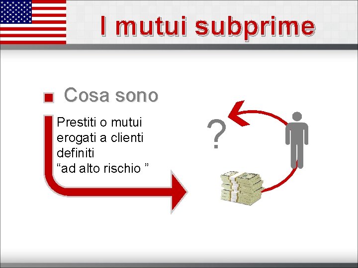 I mutui subprime Cosa sono Prestiti o mutui erogati a clienti definiti “ad alto