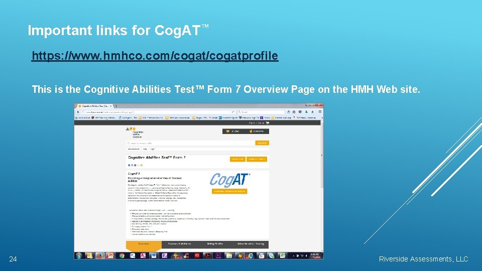 Important links for Cog. AT™ https: //www. hmhco. com/cogatprofile This is the Cognitive Abilities