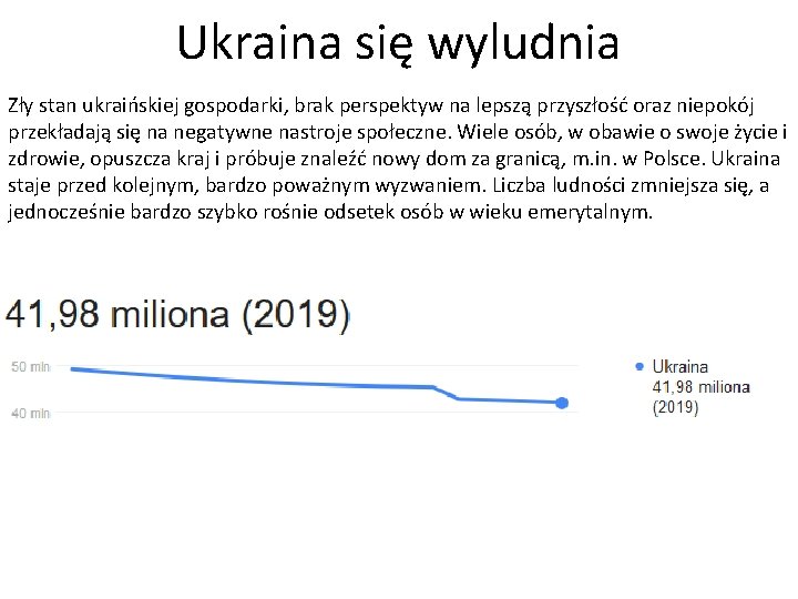 Ukraina się wyludnia Zły stan ukraińskiej gospodarki, brak perspektyw na lepszą przyszłość oraz niepokój