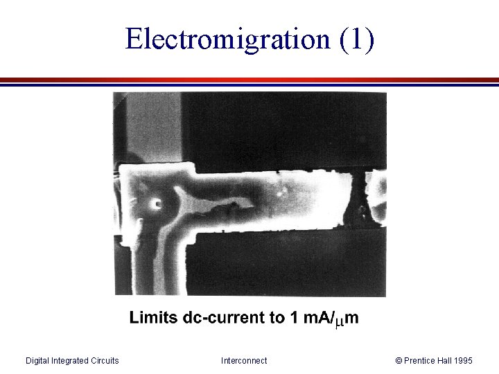 Electromigration (1) Digital Integrated Circuits Interconnect © Prentice Hall 1995 