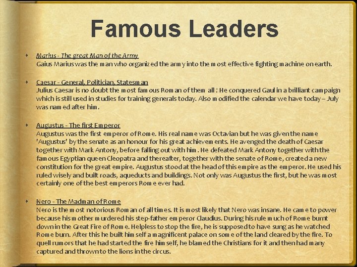 Famous Leaders Marius - The great Man of the Army Gaius Marius was the Famous Leaders Marius - The great Man of the Army Gaius Marius was the
