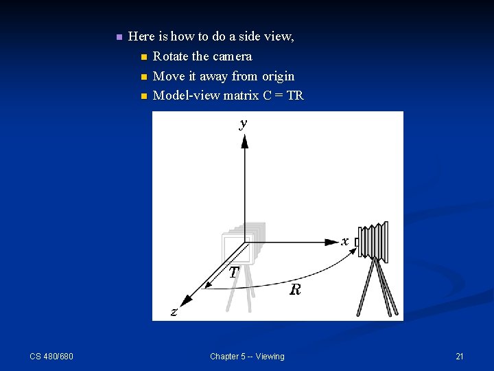 n CS 480/680 Here is how to do a side view, n Rotate the n CS 480/680 Here is how to do a side view, n Rotate the