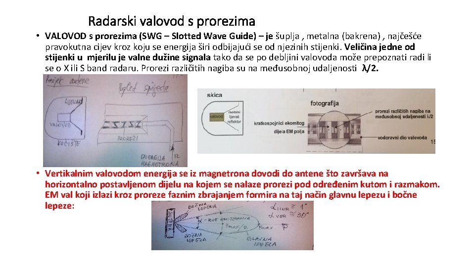 Radarski valovod s prorezima • VALOVOD s prorezima (SWG – Slotted Wave Guide) –