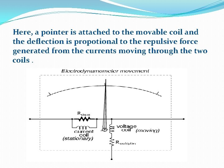 Here, a pointer is attached to the movable coil and the deflection is propotional