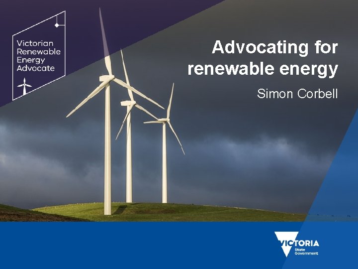 Advocating for renewable energy Simon Corbell 