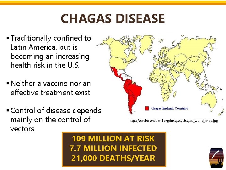 CHAGAS DISEASE § Traditionally confined to Latin America, but is becoming an increasing health CHAGAS DISEASE § Traditionally confined to Latin America, but is becoming an increasing health