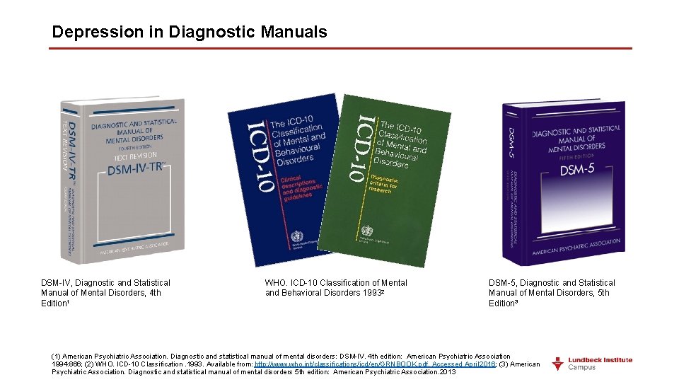 Depression in Diagnostic Manuals DSM-IV, Diagnostic and Statistical Manual of Mental Disorders, 4 th