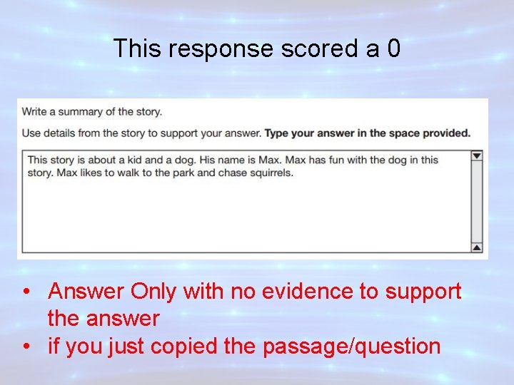 This response scored a 0 • Answer Only with no evidence to support the