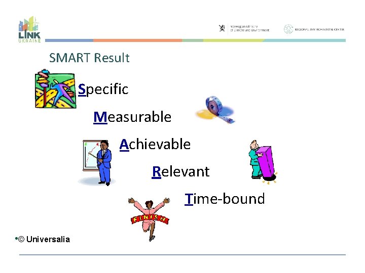 SMART Result Specific Measurable Achievable Relevant Time-bound • © Universalia 