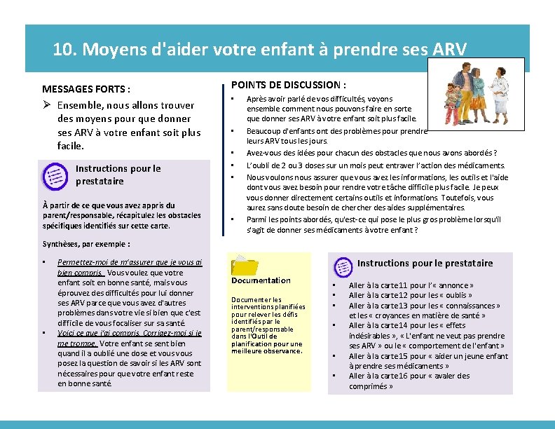 10. Moyens d'aider votre enfant à prendre ses ARV MESSAGES FORTS : Ø Ensemble,