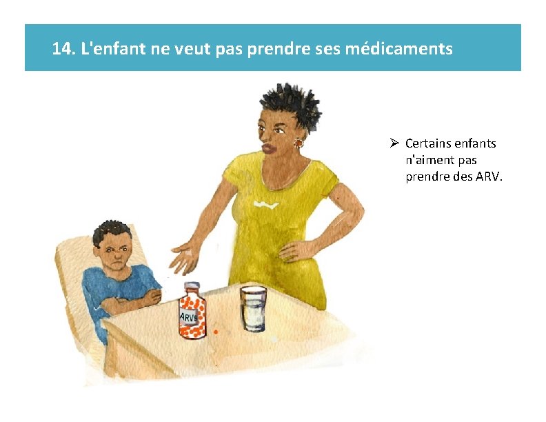 14. L'enfant ne veut pas prendre ses médicaments Ø Certains enfants n'aiment pas prendre 14. L'enfant ne veut pas prendre ses médicaments Ø Certains enfants n'aiment pas prendre