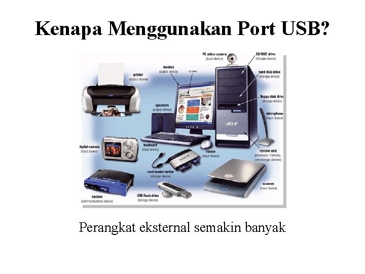 Kenapa Menggunakan Port USB? Perangkat eksternal semakin banyak 
