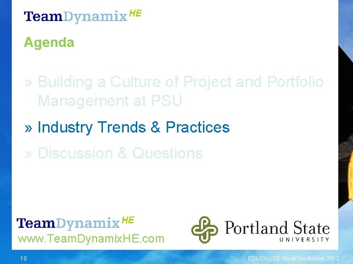 Agenda » Building a Culture of Project and Portfolio Management at PSU » Industry