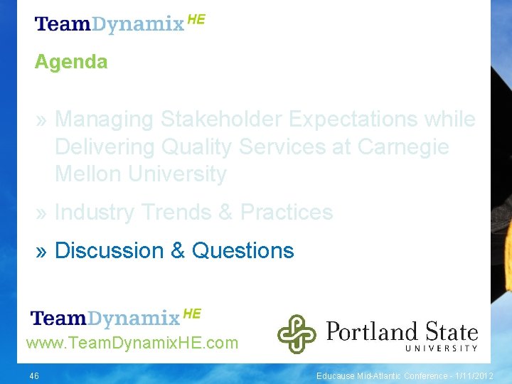 Agenda » Managing Stakeholder Expectations while Delivering Quality Services at Carnegie Mellon University »