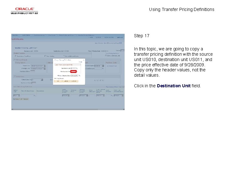 Using Transfer Pricing Definitions Step 17 In this topic, we are going to copy