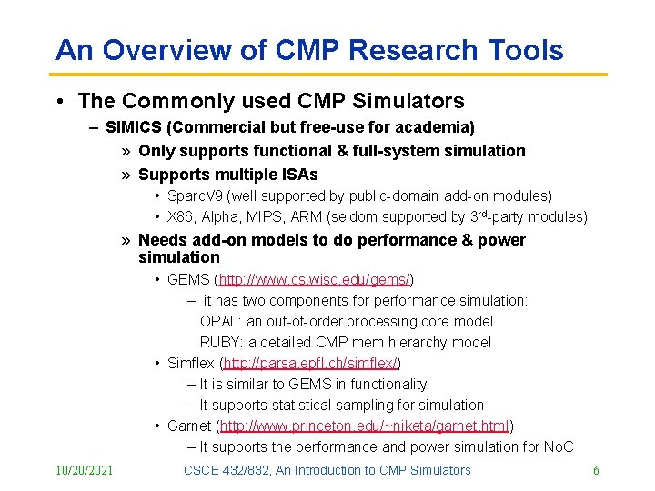 CSCE 432832 High Performance Processor Architectures An Introduction