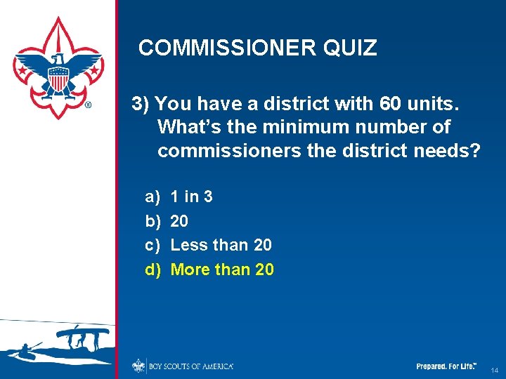 COMMISSIONER QUIZ 3) You have a district with 60 units. What’s the minimum number COMMISSIONER QUIZ 3) You have a district with 60 units. What’s the minimum number