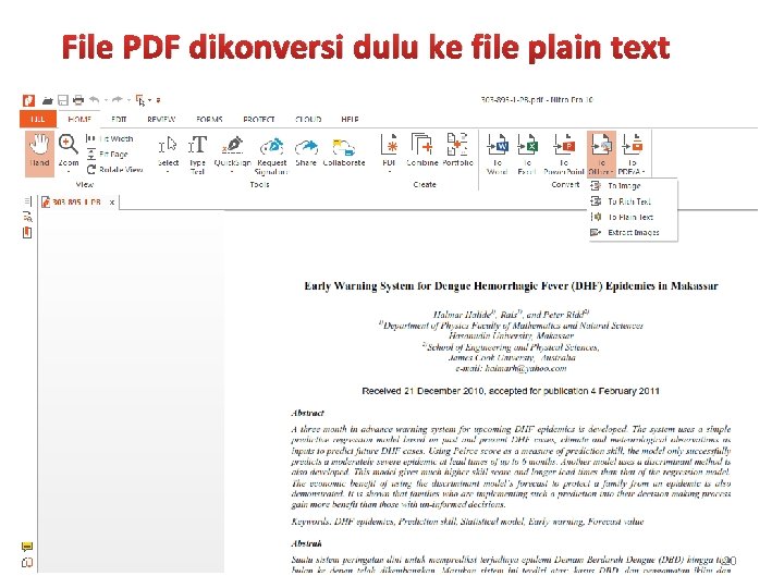 File PDF dikonversi dulu ke file plain text 20 