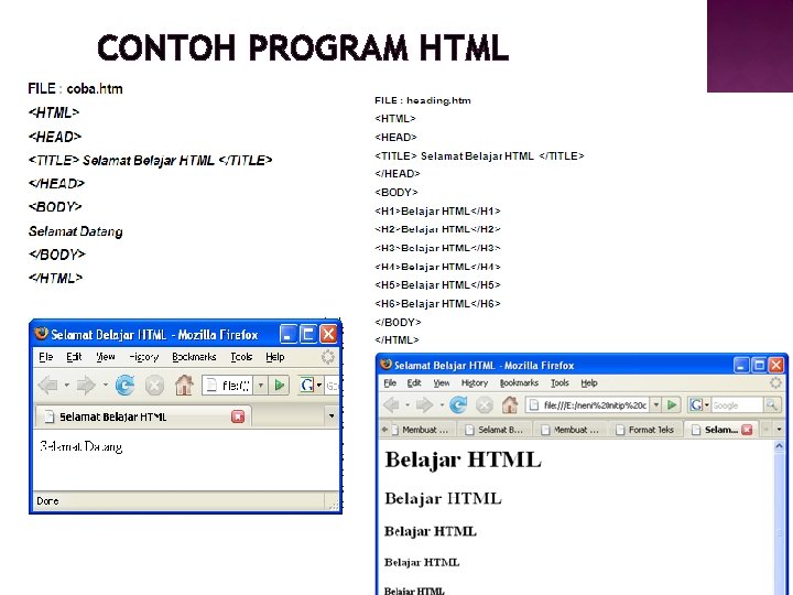 CONTOH PROGRAM HTML 