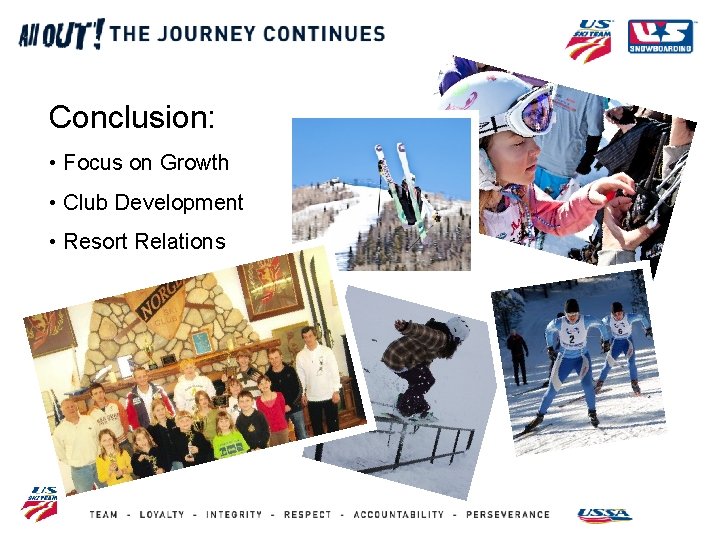 Conclusion: • Focus on Growth • Club Development • Resort Relations 