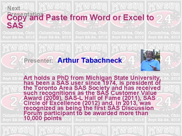 Next Presentation Copy and Paste from Word or