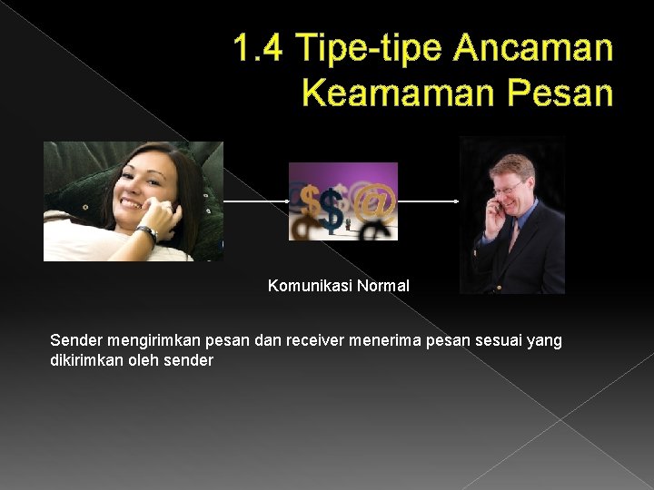 1. 4 Tipe-tipe Ancaman Keamaman Pesan Komunikasi Normal Sender mengirimkan pesan dan receiver menerima