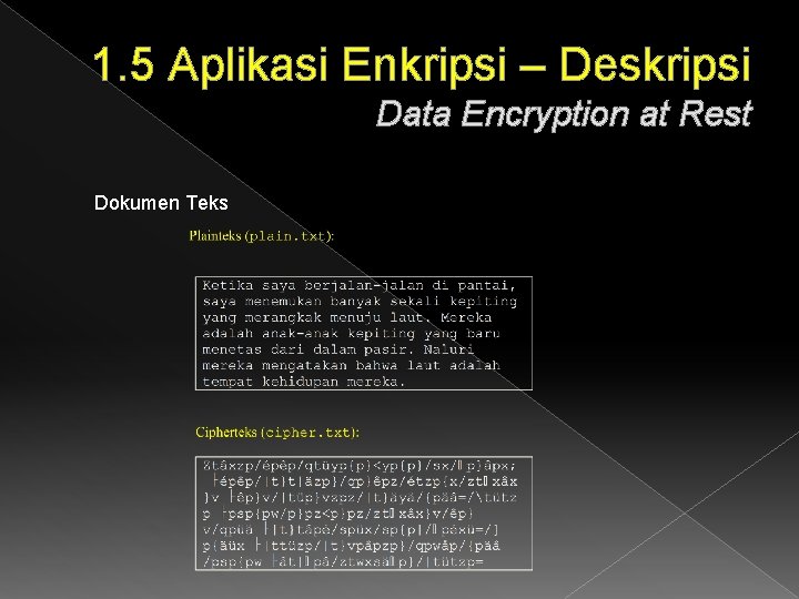 1. 5 Aplikasi Enkripsi – Deskripsi Data Encryption at Rest Dokumen Teks 