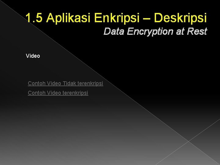 1. 5 Aplikasi Enkripsi – Deskripsi Data Encryption at Rest Video Contoh Video Tidak