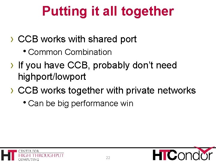 Putting it all together › CCB works with shared port h. Common Combination ›