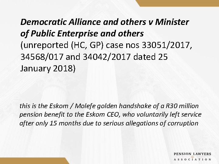 Democratic Alliance and others v Minister of Public Enterprise and others (unreported (HC, GP)