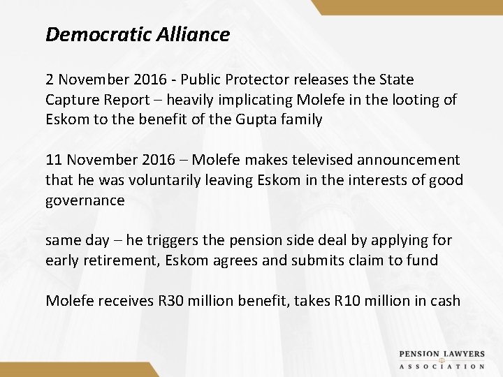 Democratic Alliance 2 November 2016 - Public Protector releases the State Capture Report –