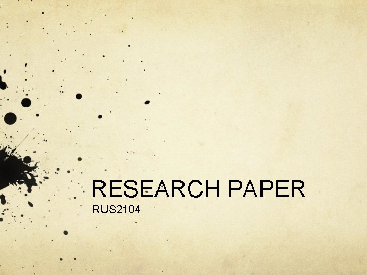 RESEARCH PAPER RUS 2104 