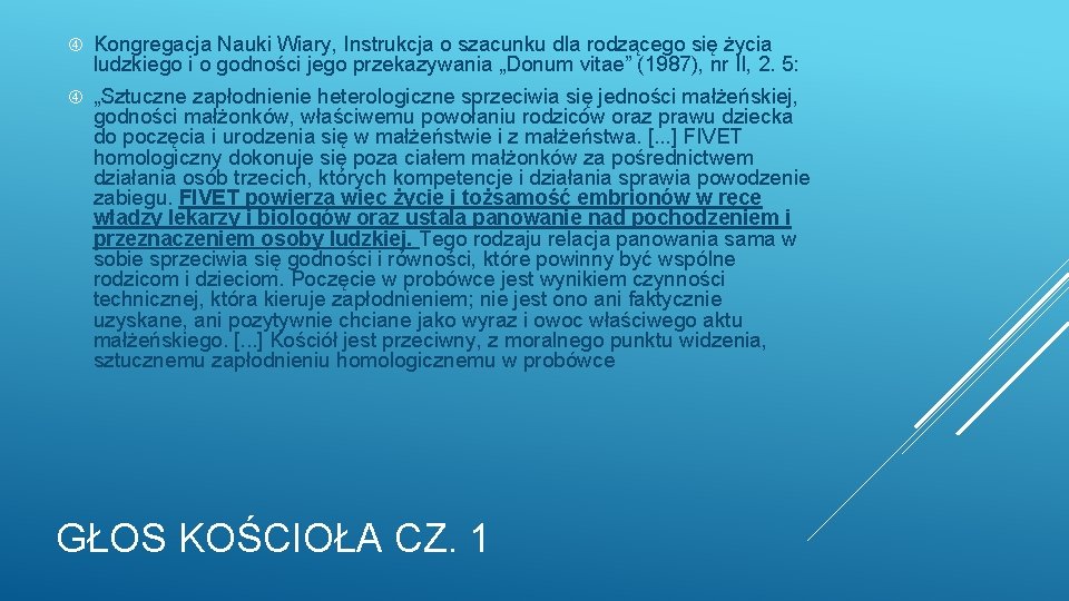  Kongregacja Nauki Wiary, Instrukcja o szacunku dla rodzącego się życia ludzkiego i o