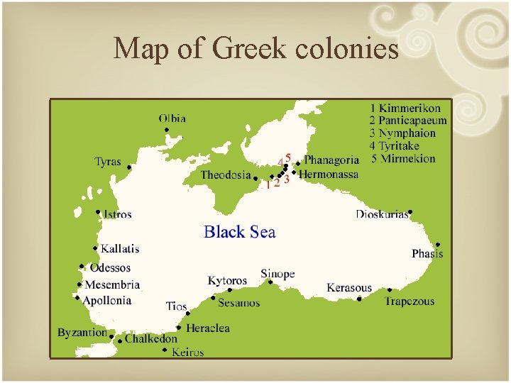 Map of Greek colonies 